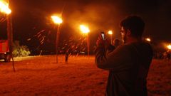 Un aspecto da Queima das Fachas, festa tradicional da parroquia de Castelo, no municipio de Taboada