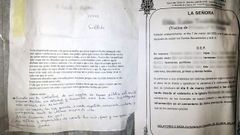 Reproducci�n de la esquela y el mensaje que se coloc� al lado.