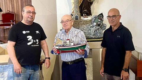 Severino Balseiro el restaurador, Ramón Alonso el artesano y Manuel López el custodio del Niño Jesús.