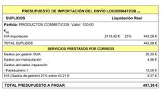 Factura del denunciante