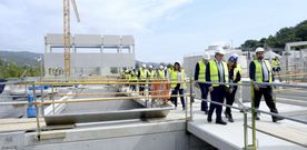 Las autoridades inspeccionaron las obras de la nueva estaci�n depuradora de la ciudad de Ourense. 