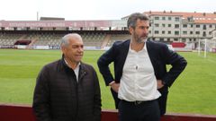 El presidente del Arousa, Manolo Abalo (izquierda), junto al alcalde de Vilagarca, Alberto Varela, en una foto de archivo