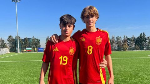 Los canteranos del Celta Hugo Chamadoira y David Sueiro, con la selecci�n espa�ola sub-16.