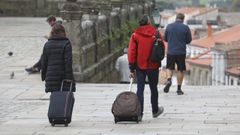 Turistas en Santiago el pasado mes de octubre