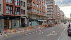 Obras en la avenida de Pablo Iglesias en Gij�n
