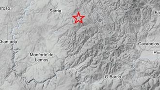 Ubicaci�n del terremoto ocurrido esta madrugada en Triacastela, de 2,2