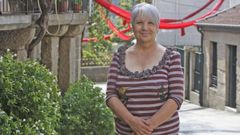 Rosa N��ez diante da Adega de Flores, nunha imaxe de arquivo