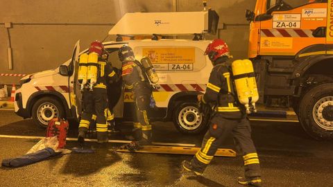 El simulacro del túnel de A Canda, en imágenes.