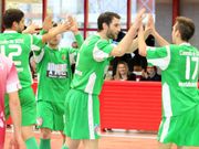 Solloso, Manu, Nete y Pancho celebran un gol este curso. 
