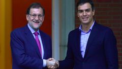 Distendido encuentro entre Rajoy y S�nchez en La Moncloa