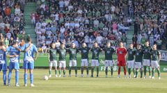 Foto de familia del once de gala de Crist�bal Parralo en A Malata antes de medirse al Deportivo.