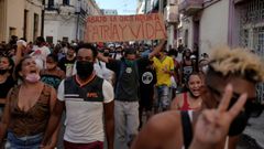 Una de las manifestaciones celebradas el pasado 11 de julio en La Habana