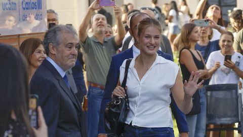 La princesa de Asturias junto al decano de la Facultad de Ciencias Sociales y Jur�dicas, Antonio Descalzo