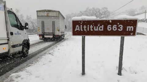 NIEVE EN LA N-540 EN O PICATO