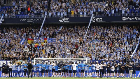 El estadio de La Rosaleda, durante un partido del Mlaga CF.