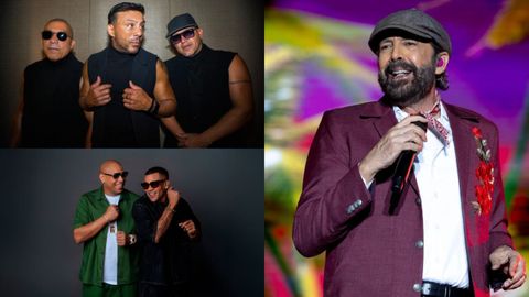 De izquierda a derecha, Grupo Man�a (arriba), Gente de Zona (abajo) y Juan Luis Guerra