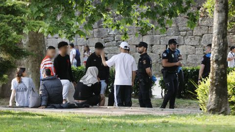 Momento en el que la policía acudió al lugar de la pelea el pasado 3 de junio