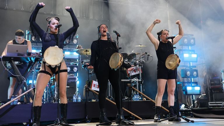 Tanxugueiras, en su concierto de la pasada edici�n en la Praza da Quintana