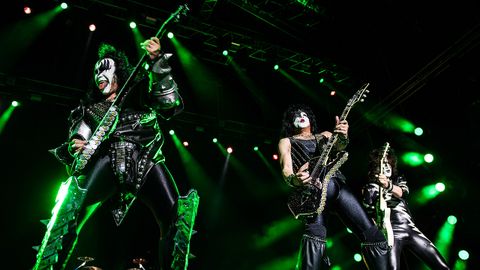 Concierto de la banda Kiss en el estdio municipal de Oeiras, en Portugal