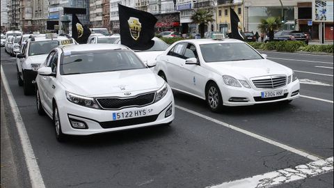 Protesta contra Uber en A Coru�a
