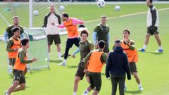 Jugadores del Celta, en un entrenamiento reciente.