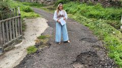 Paula Bouz�s en la zona de actuaci�n.