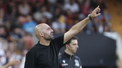 El entrenador del Celta, Claudio Gir�ldez, en el partido frente al Valencia.