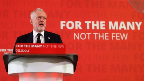 Corbyn da su primer discurso tras la reanudaci�n de su campa�a electoral