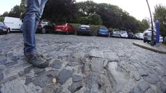 Restos de sangre en el aparcamiento en el que fue apu�alada la joven 