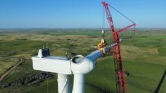 Trabajos de la firma en el parque e&oacute;lico Wheatland, en Canad&aacute;.