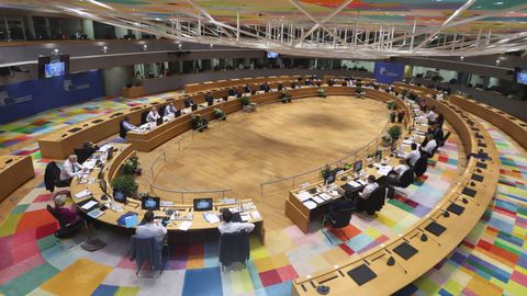 Intervenci�n de Zelenski en el Consejo Europeo celebrado en Bruselas