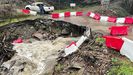 Cortada por un derrumbe la carretera alternativa de accedo a San Vicente de Leira en Vilamartn de Valdeorras