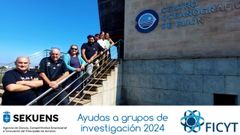 Parte del equipo que trabaja en el Centro Oceanogrfico de Gijn.