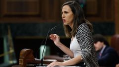 La secretaria general de Podemos, Ione Belarra, interviene en el pleno del Congreso.