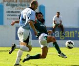 El celeste �lvaro envi� un bal�n al palo a tres minutos del final.