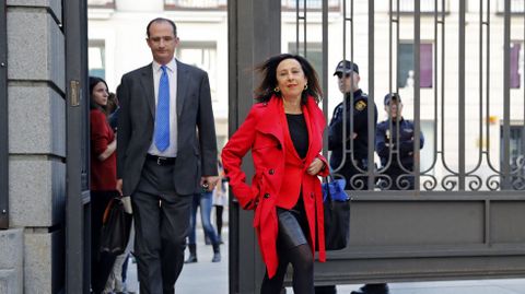 La diputada del grupo socialista Margarita Robles a su llegada al Congreso