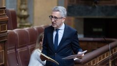 Arcadi Espa�a, ministro de Hacienda, en el Congreso.
