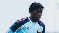 El jugador del Celta Ilaix Moriba, en un entrenamiento.