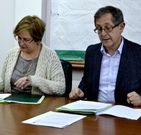 Bel�n Lendoiro y el alcalde, Evencio Ferrero, ayer en el Concello.