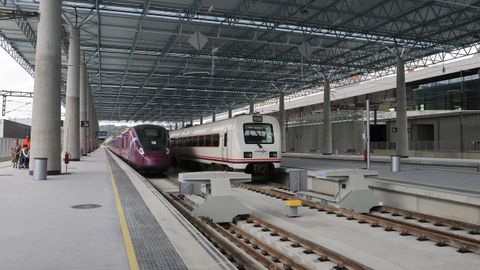 Tramo final de las v�as en su llegada a la nueva estaci�n intermodal de A Coru�a