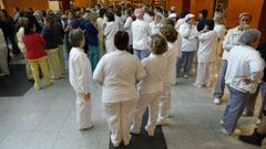 Concentraci�n el pasado enero en el Hospital Cl�nico de Santiago contra la reforma de la ley de salud y para reclamar la carrera profesional