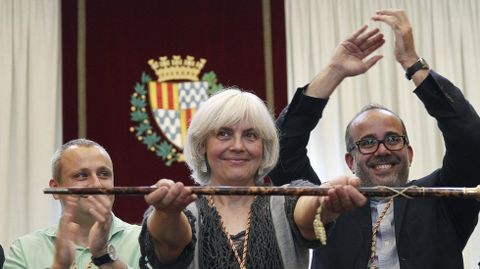 La alcaldesa de Badalona, Dolors Sabater, el d�a que fue investida.
