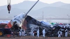 Restos del avin de Jeju Air siniestrado en Corea del Sur