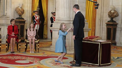 La princesa de Asturias, durante el acto en el que recibi de manos de Felipe VI el collar de la insigne Orden del Toisn de Oro, el 30 de enero del 2018