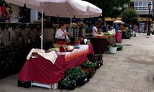 La ubicaci�n habitual del mercado sabatino ?en la foto, ayer? ser� ocupada el d�a 20 por la Feira do Vento.