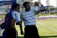 Migu�ns, en el banquillo de San L�zaro el domingo en el choque contra el Uni�n.