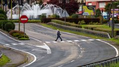 la entrada principal a la ciudad de Oviedo por la autopista A-66 durante el cierre perimetral