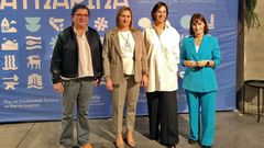 La presidenta de la Mancomunidade y alcaldesa de Lourenz, Roco Lpez, y la alcaldesa de Barreiros, Ana Ermida, en Bilbao