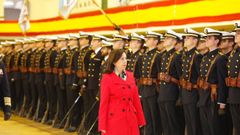 Margarita Robles, durante una  visita a la escuela naval de Mar�n