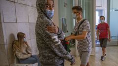 J�venes vacunados en la Cidade da Cultura de Santiago